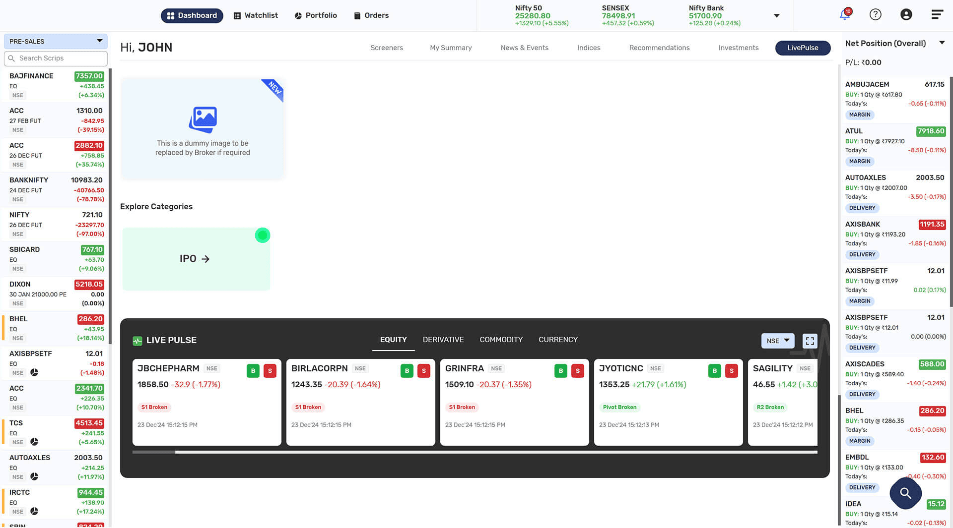Dashboard Live Pulse